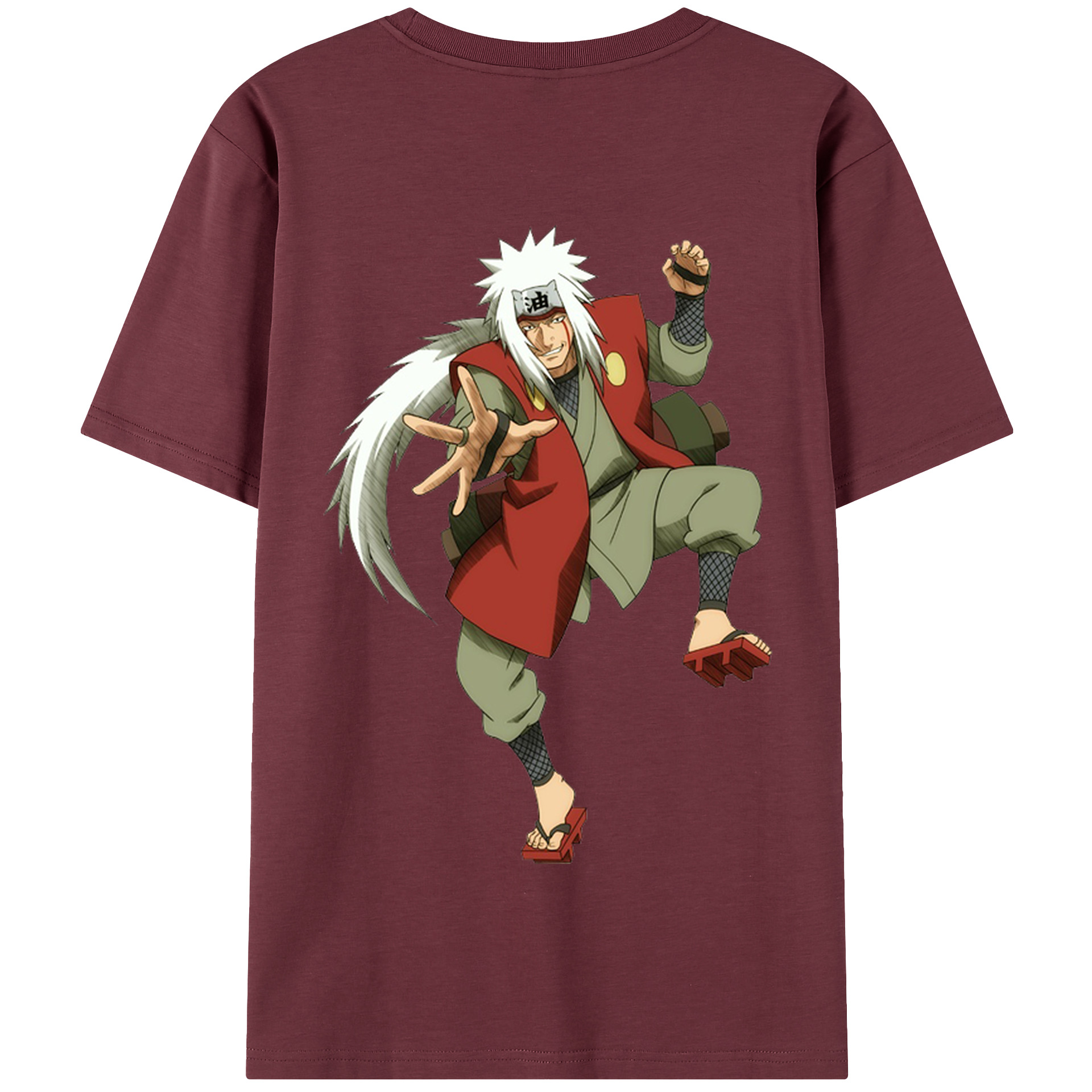 （画像用） NARUTO -ナルト- 自来也（じらいや） Jiraiya 綿100％半袖Tシャツ（背面プリント）